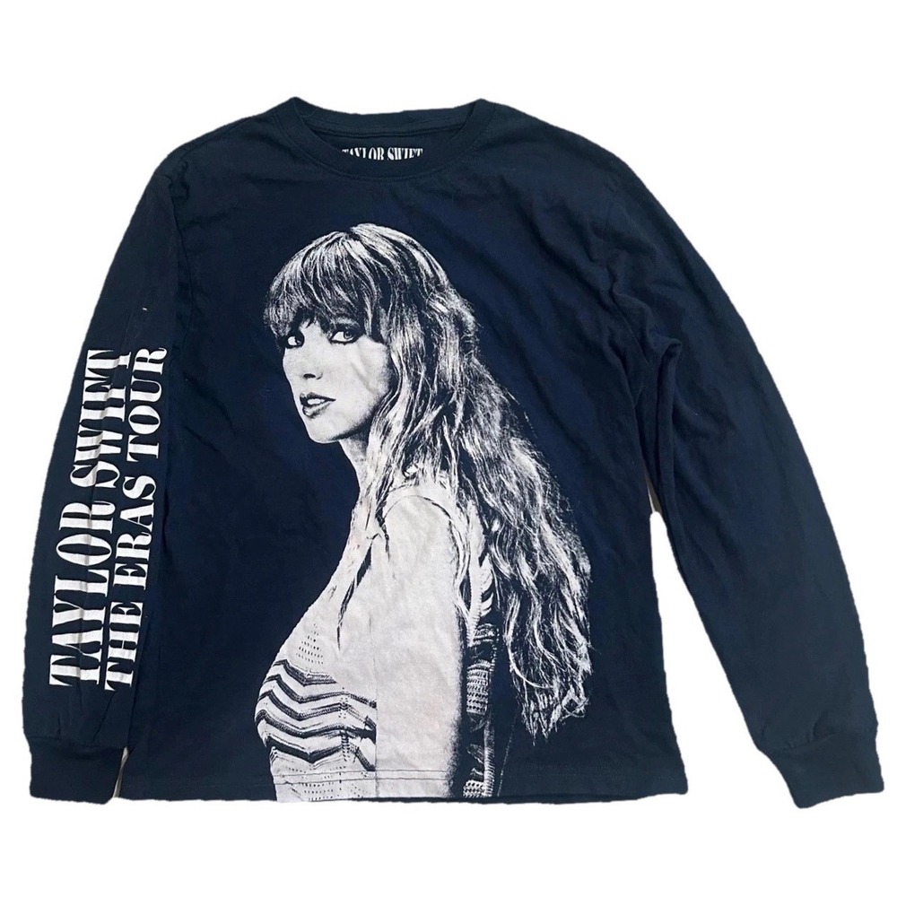 Taylor Swift The Eras Tour Navy Blue Long Sleeve Graphic T-Shirt Small